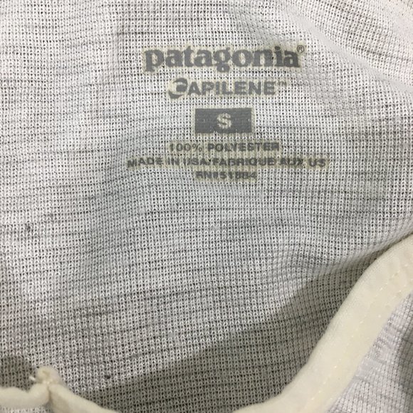 PATAGONIA Light Gray Papilene Long Sleeve V Neck Base Layer Shirt - Picture 2 of 14